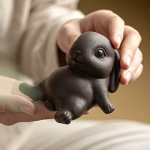 Tea Pet Hase aus violettem Ton