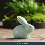 Tea Pet Hasenpaar aus glänzender Keramik
