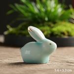Tea Pet Hasenpaar aus glänzender Keramik — Rund