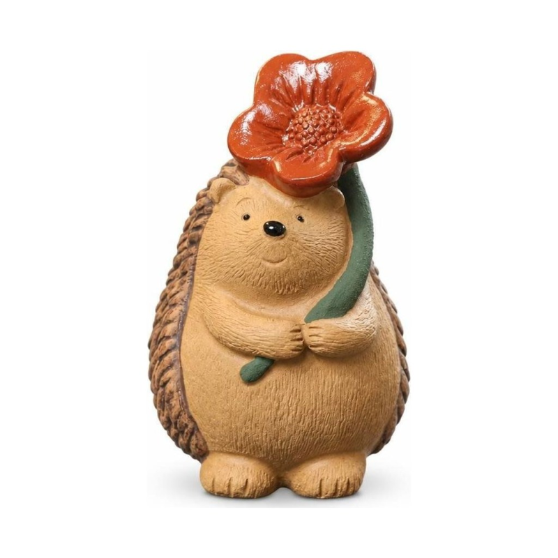 Tea Pet Igel aus Yixing-Ton mit Blatt oder Blüte
