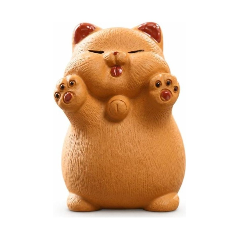 Tea Pet Katze aus Yixing-Ton für den Schreibtisch