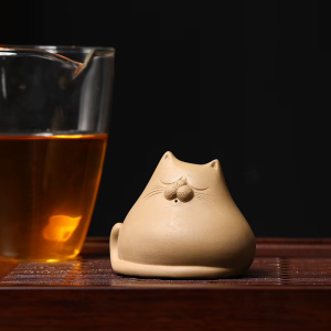 Tea Pet Katze aus Yixing-Ton (Zisha)
