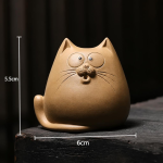 Tea Pet Katze aus Yixing-Ton (Zisha) — Geöffnete Augen