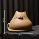 Tea Pet Katze aus Yixing-Ton (Zisha) — Geschlossene Augen