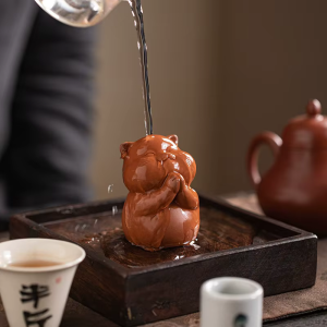 Tea-Pet-Katze in fünf Haltungen