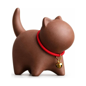 Tea Pet Katze mit Glocke aus Yixing-Ton