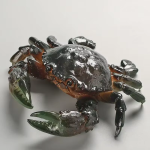 Tea Pet Krabbe aus Kunstharz — 14 × 3,5 cm