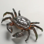 Tea Pet Krabbe aus Kunstharz — 14 × 3 cm