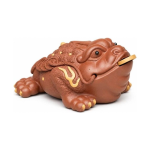 Tea Pet Kröte aus violettem Ton, handgefertigt