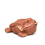 Tea Pet Kröte aus violettem Ton, handgefertigt — Terrakotta