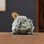 Tea Pet Kröte, handgeschnitztes Wohlstandssymbol