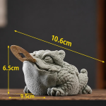 Tea Pet Kröte, handgeschnitztes Wohlstandssymbol — Mit Schuppen