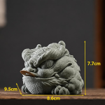 Tea Pet Kröte, handgeschnitztes Wohlstandssymbol — Relief am Kopf