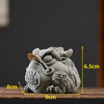 Tea Pet Kröte, handgeschnitztes Wohlstandssymbol — Rundes Bauchmotiv