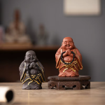 Tea Pet Lachender Buddha mit schwarzer Gebetskette