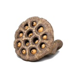 Tea Pet Lotussamenkapsel aus Keramik — Beige-braun und orange