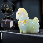 Tea Pet Pferd aus Kunstharz mit Farbwechsel und Geschenkbox — Mit Geschenkbox