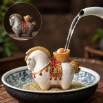 Tea Pet Pferd mit goldener Mähne
