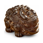 Tea Pet Pixiu aus Harz mit Farbwechsel — Korallorange und dunkles Braun