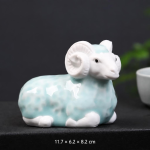 Tea Pet Schaf aus Keramik in 7 Varianten — Liegend, weißer Kopf