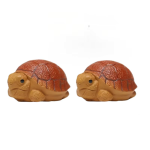 Tea Pet Schildkröte aus violettem Ton — 2er-Set