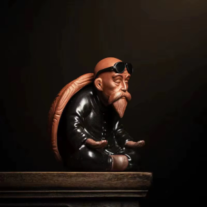 Tea Pet Schildkrötenfigur mit altem Mann
