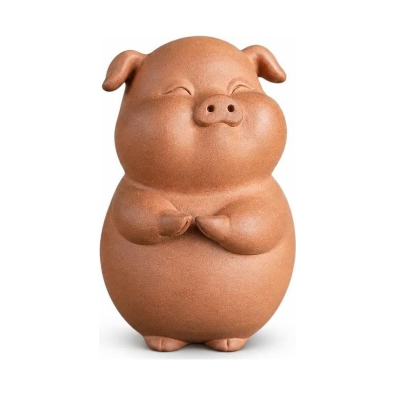 Tea Pet Schwein aus violettem Ton