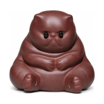 Tea Pet Sitzende Katze aus violettem Ton