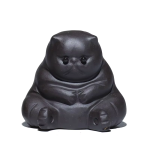 Tea Pet Sitzende Katze aus violettem Ton — Schwarz