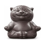 Tea Pet Tiger aus violettem Ton in vier Posen