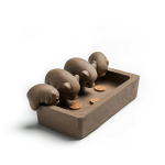 Tea Pet vier Schweine aus violettem Ton