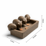 Tea Pet vier Schweine aus violettem Ton