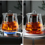 Teekanne aus Borosilikatglas mit Siebeinsatz