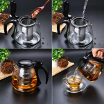 Teekanne aus Glas mit herausnehmbarem Teesieb