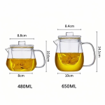 Teekanne aus Glas mit Siebeinsatz aus Borosilikatglas