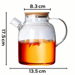 Teekanne aus Glas mit Spiralsieb — L bauchig