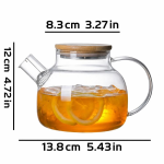 Teekanne aus Glas mit Spiralsieb — S rund