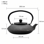 Teekanne aus Gusseisen mit etwa 800 ml — Schwarz