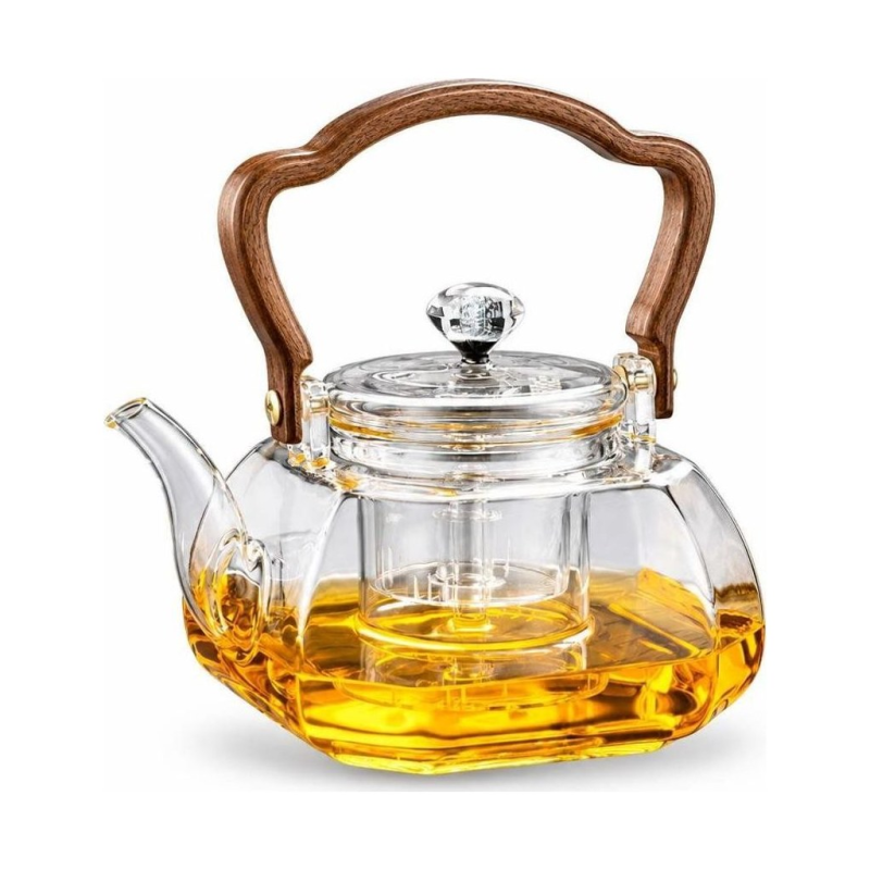 Teekanne mit Siebeinsatz aus Glas 1 L — Rauchgrau