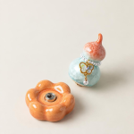 Teetier in Kürbisform mit Kristallglasur