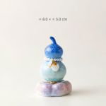 Teetier in Kürbisform mit Kristallglasur — Blau, 8 × 5 cm