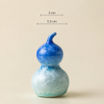 Teetier in Kürbisform mit Kristallglasur — Blau, ohne Anhänger, 3 × 5,5 cm