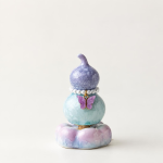 Teetier in Kürbisform mit Kristallglasur — Violett, 8 × 5 cm