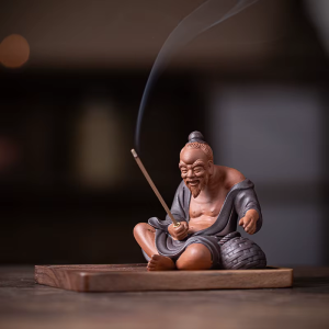 Teetier Jiang Taigong und Teesieb aus violettem Ton