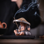 Teetier Jiang Taigong und Teesieb aus violettem Ton