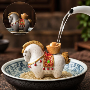 Teetier Pferd aus Kunstharz mit Farbwechsel