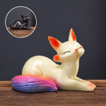 Thermochromes Fuchs-Tea-Pet aus Keramik — Eine liegende Figur
