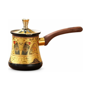 Türkische Kaffeekanne aus Edelstahl mit langem Griff