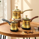 Türkische Kaffeekanne aus Edelstahl mit langem Griff