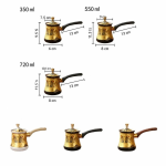 Türkische Kaffeekanne aus Edelstahl mit langem Griff